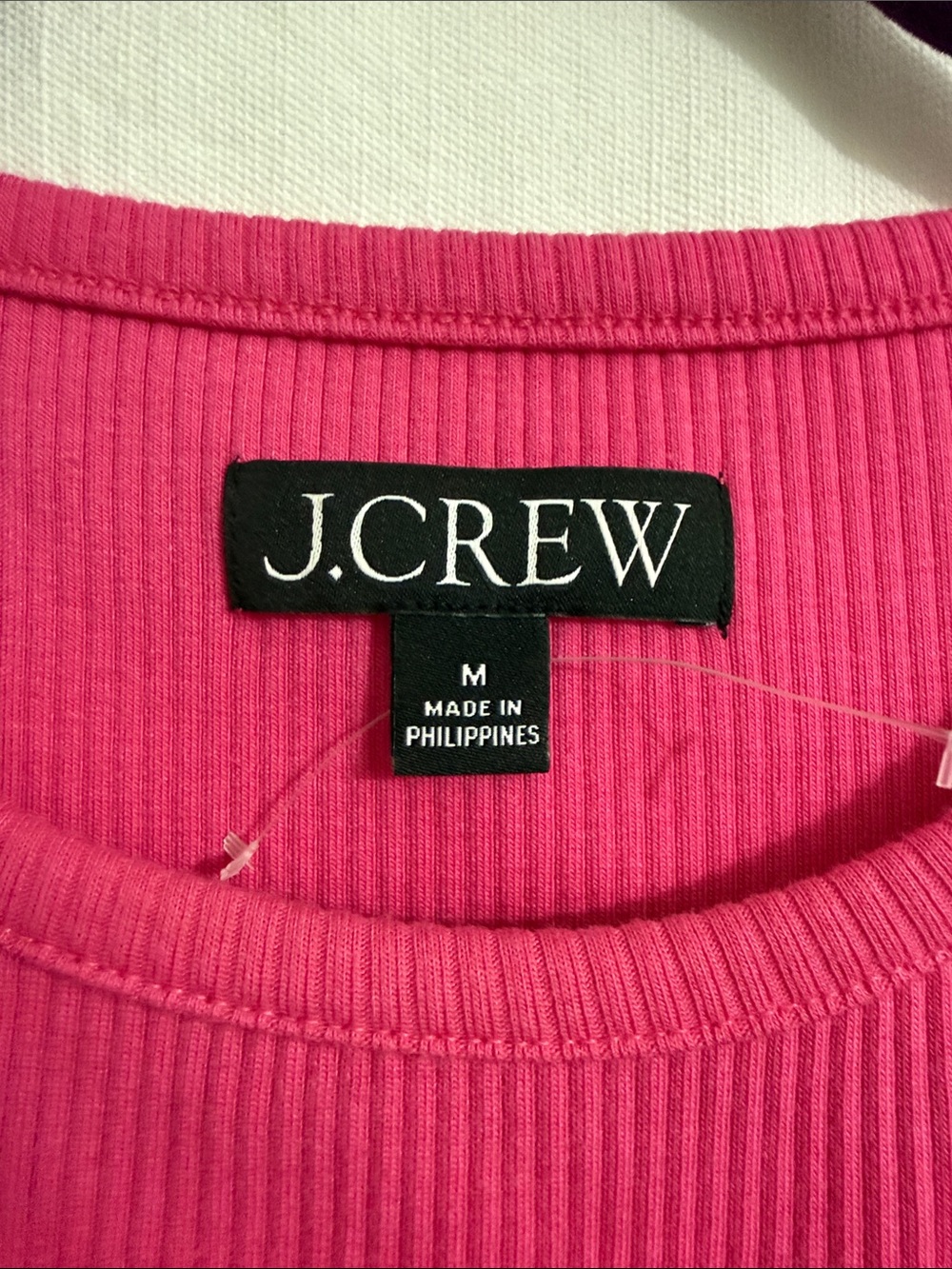 J. Crew Bright Pink Ribbed Ruffle-Sleeve Tank - Picture 2 of 5